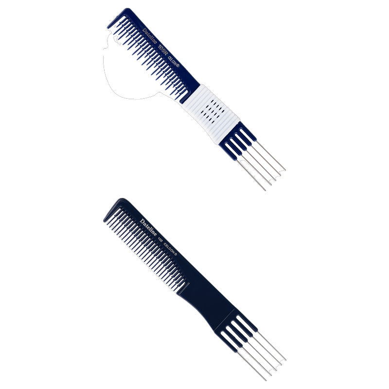 Dateline Professional Blue Celcon Metal Teasing Comb