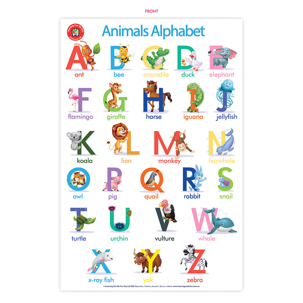 The Alphabet of Animals Learning Poster