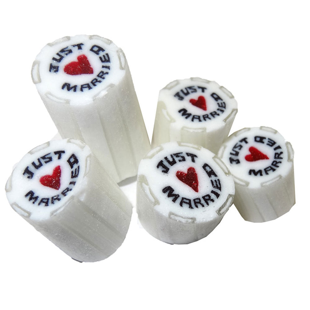 „Just Married“ mit Red Heart Rock Candy 1kg