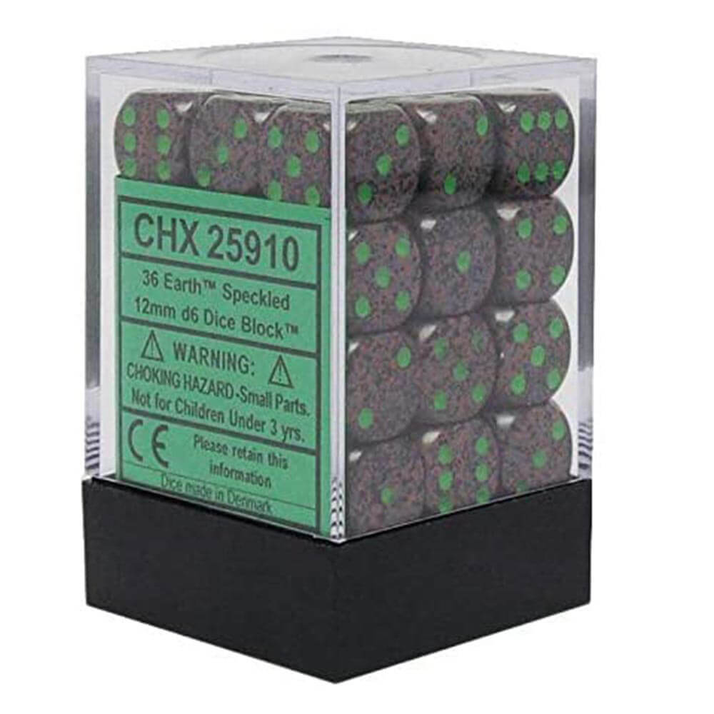 D6 Würfel gesprenkelt 12 mm (36 Würfel)