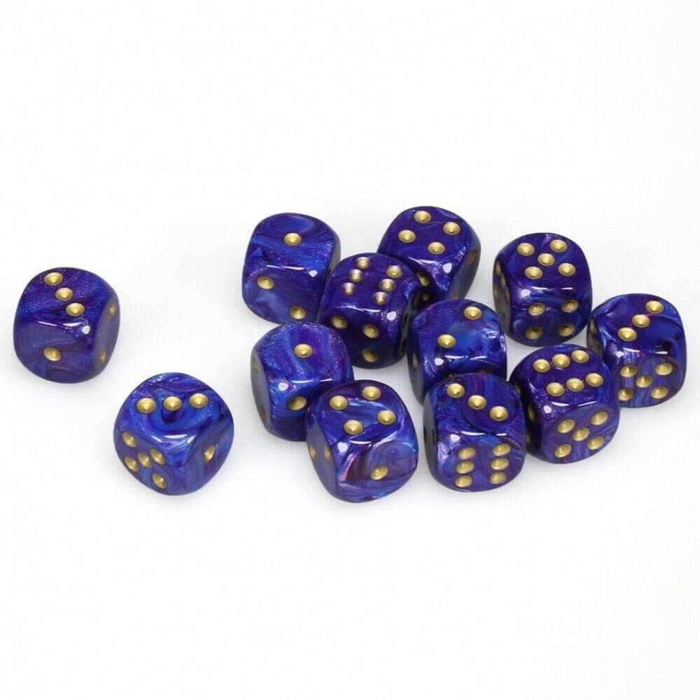 D6 Würfel glänzend 16 mm (12 Würfel)