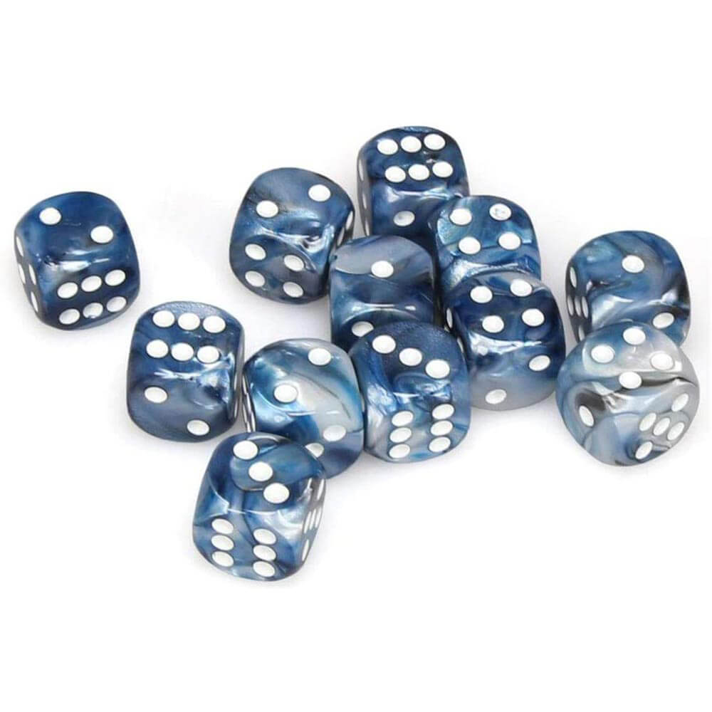 D6 Würfel glänzend 16 mm (12 Würfel)