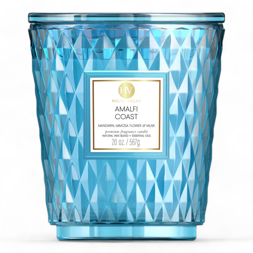Amalfi Coast Coloured Glass Candle 595g