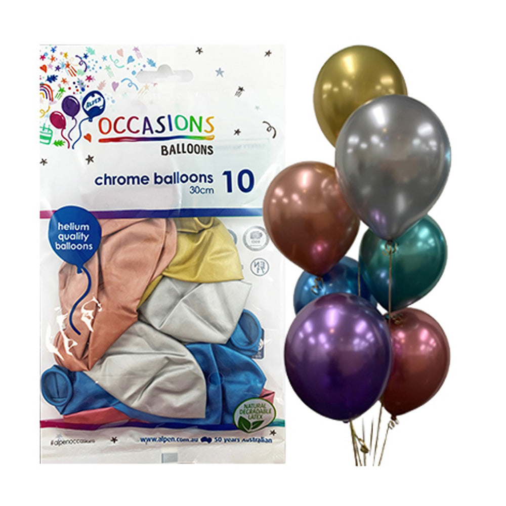 Alpen Chrome Balloons 30cm(10のパック)