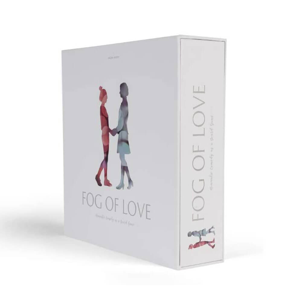 Alternatives Cover für das Brettspiel „Fog of Love“.