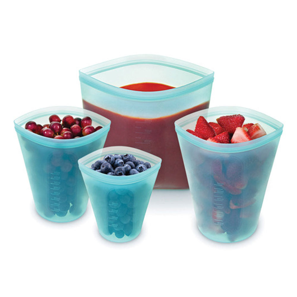 Avanti Pinch&Lock再利用可能な青いバッグ(4のセット)