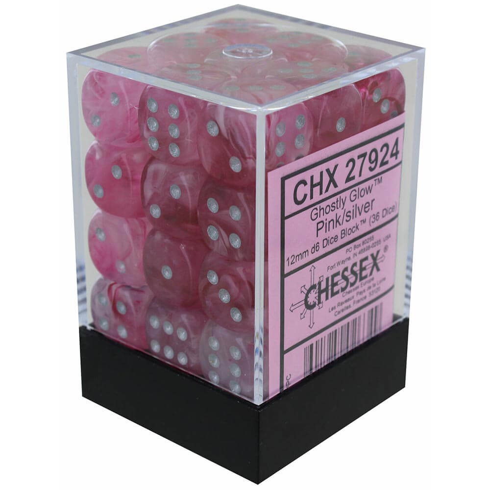 D6 Würfel Ghostly Glow 12mm (36 Würfel)