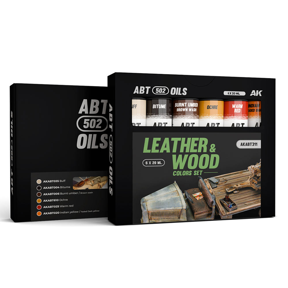 AK Interactive Leather and Wood Colors Oil Paint Set