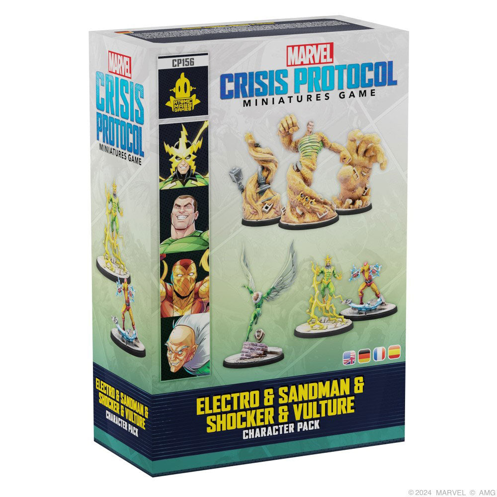 Marvel Crisis Protocol Electro, Sandman, Shocker and Vulture Miniature