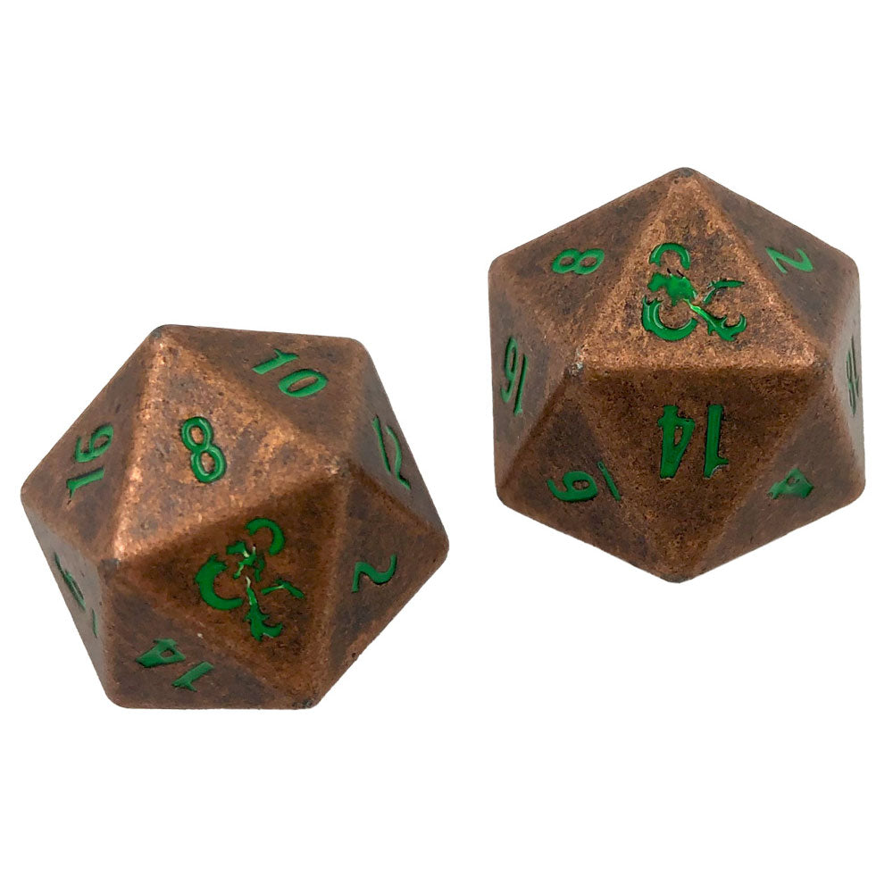 Ultra Pro DandD Heavy Metal D20 Feywild Copper and Green Dice Set (Set of 2)