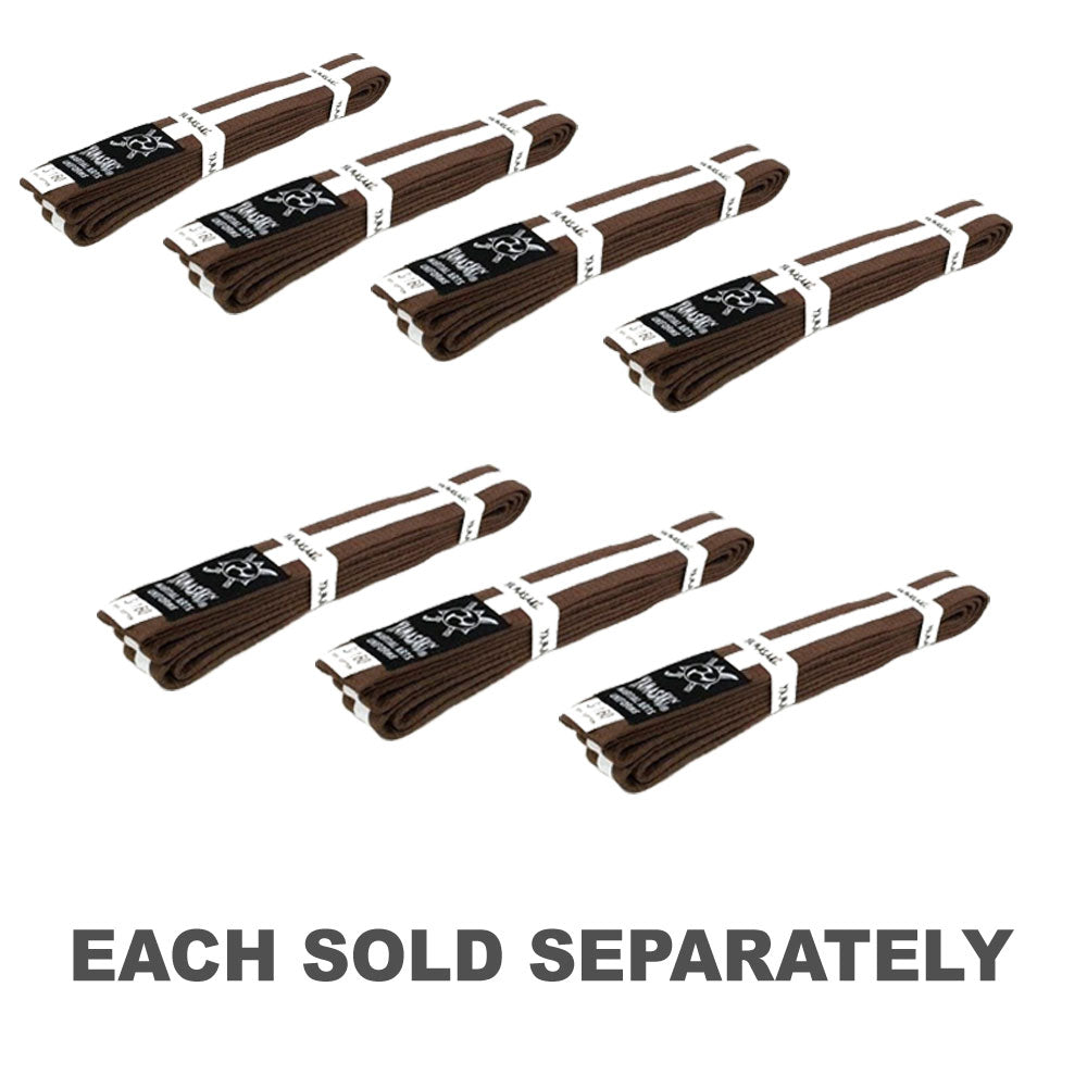 Yamasaki Coloured Martial Arts Belts with White Stripe (Brown)