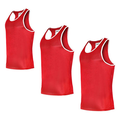 Morgan Boxing Singlet (Red/White)