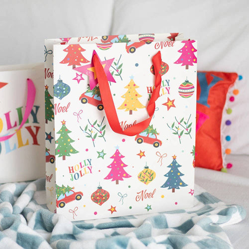 Nostalgic Christmas Print Gift Bag 23cm