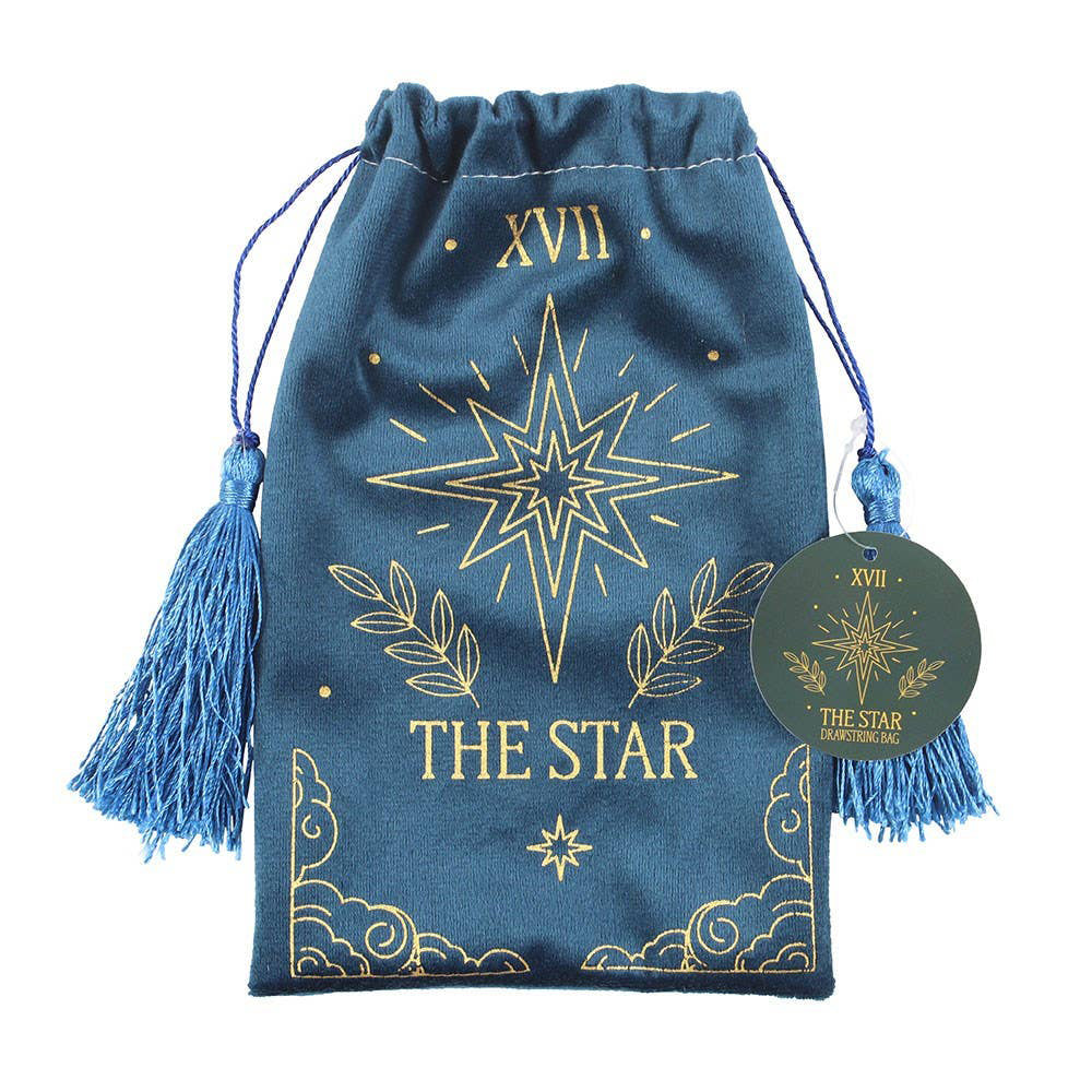 The Star Vintage Tarot Velvet Drawstring Bag
