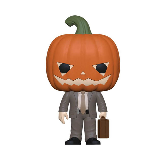 Der Büro-Dwight mit Pumpkinhead Pop! Vinyl